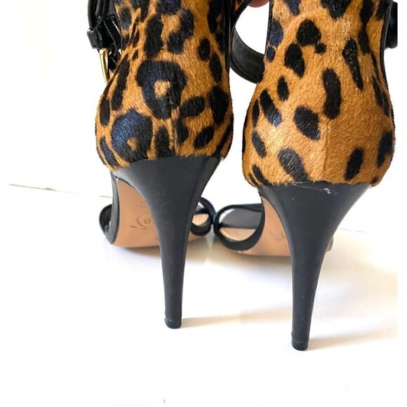 Veronica Beard Leopard Roan Sandals Multicolor Size US 8.5 Leather Pony Hair - Picture 11 of 15